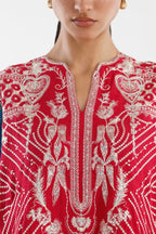 Stitched Embroidered Raw Silk Suit