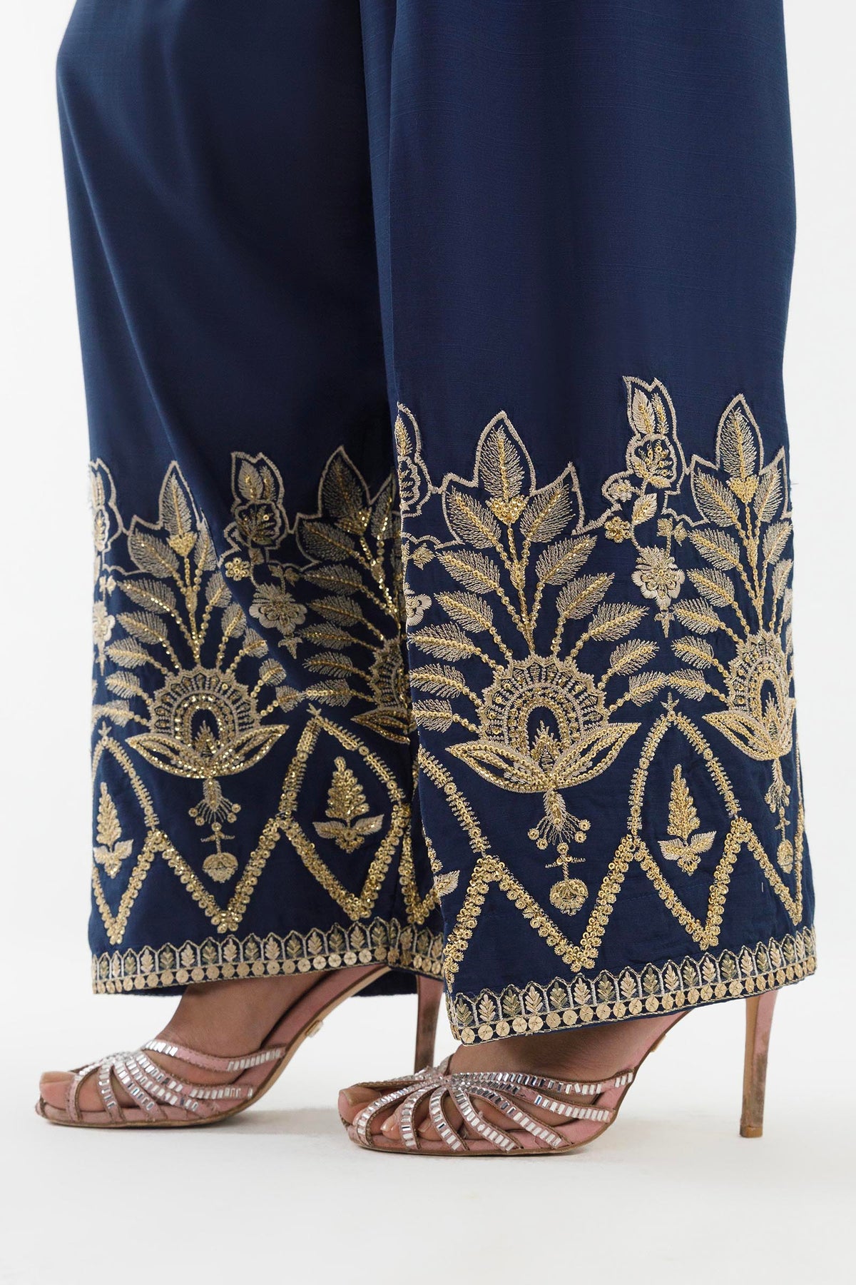 Stitched Embroidered Raw Silk Suit