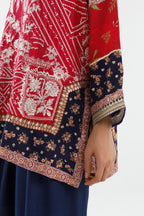 Stitched Embroidered Raw Silk Suit