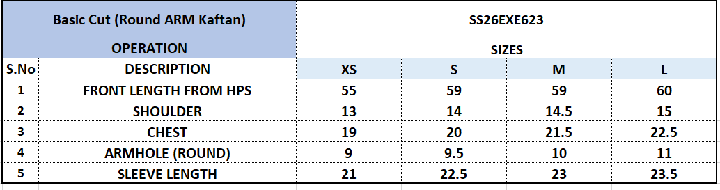 Size Chart
