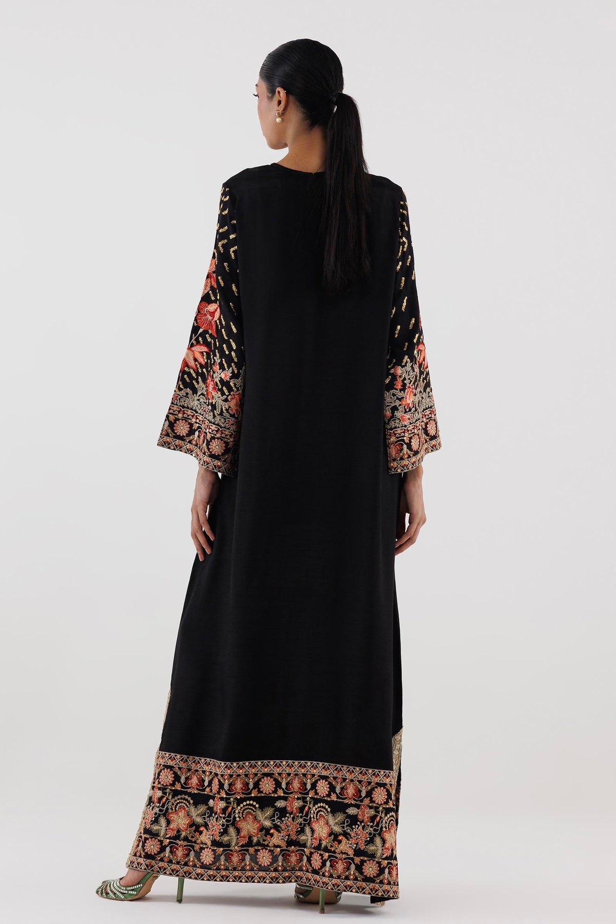 Stitched Embroidered Raw Silk Shirt