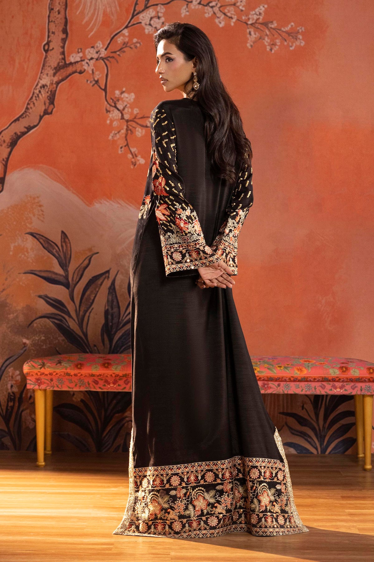 Stitched Embroidered Raw Silk Shirt