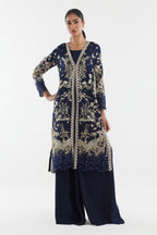 Stitched Embroidered Raw Silk Shirt+ Bottom