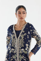 Stitched Embroidered Raw Silk Shirt+ Bottom