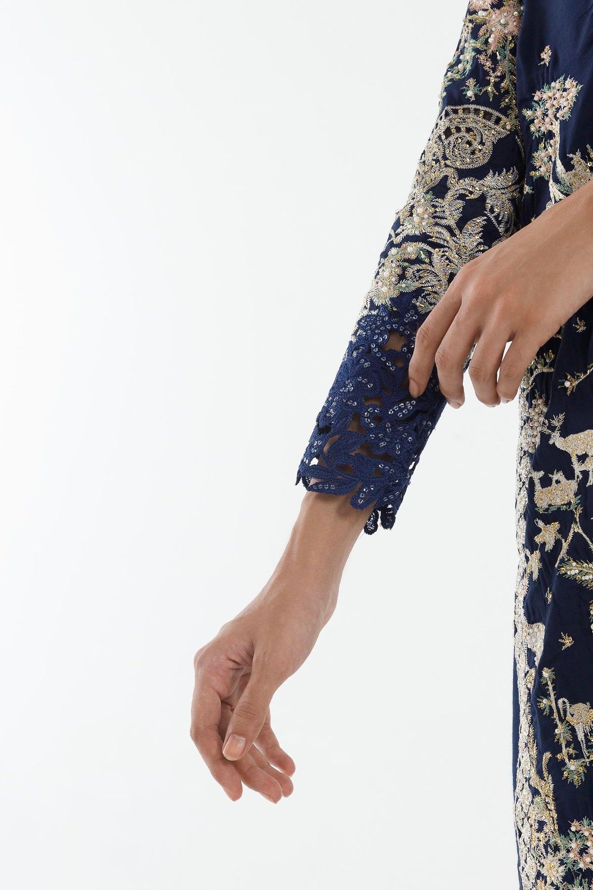 Stitched Embroidered Raw Silk Shirt+ Bottom