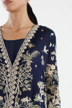 Stitched Embroidered Raw Silk Shirt+ Bottom