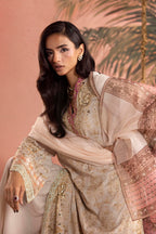 Stitched Embroidered Raw Silk Suit