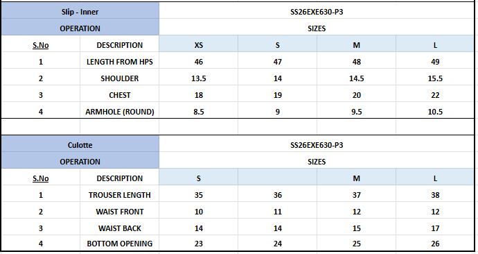 Size Chart