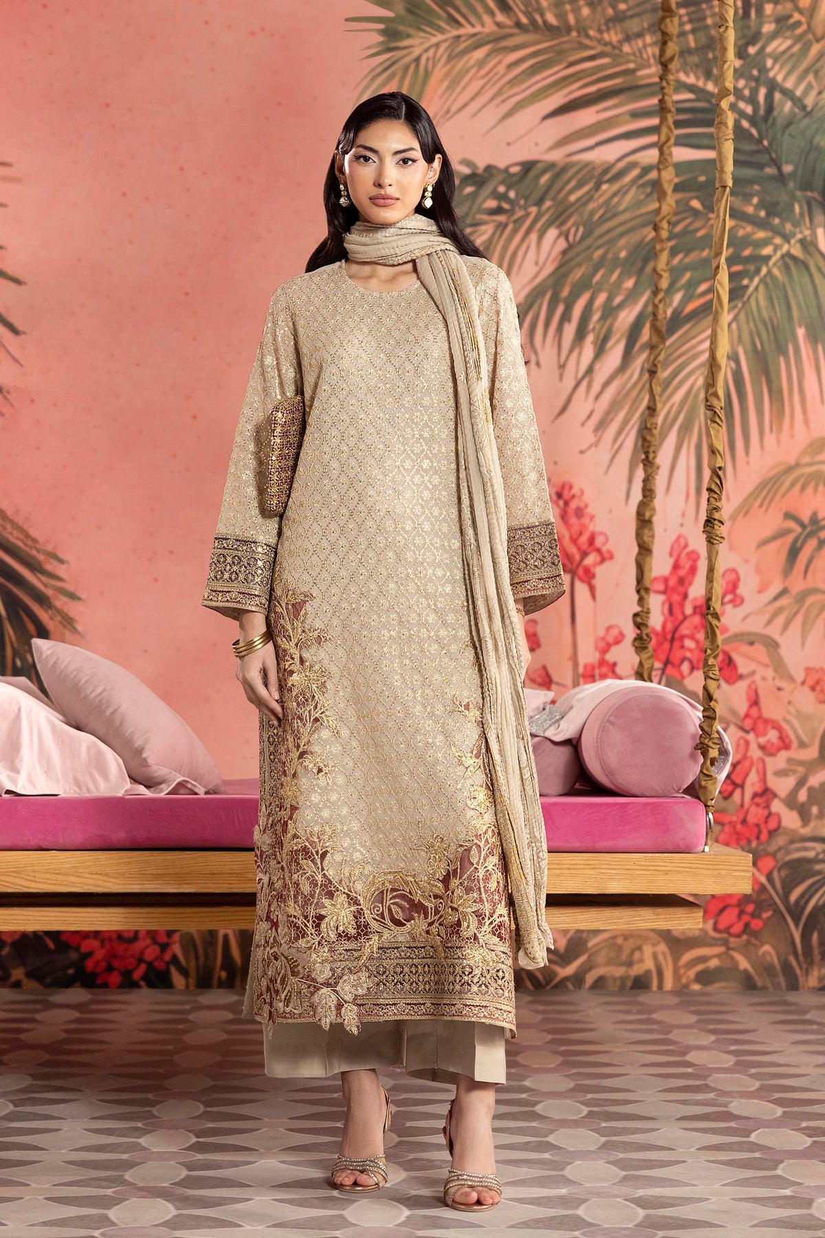 Stitched Embroidered Georgette Suit Main image