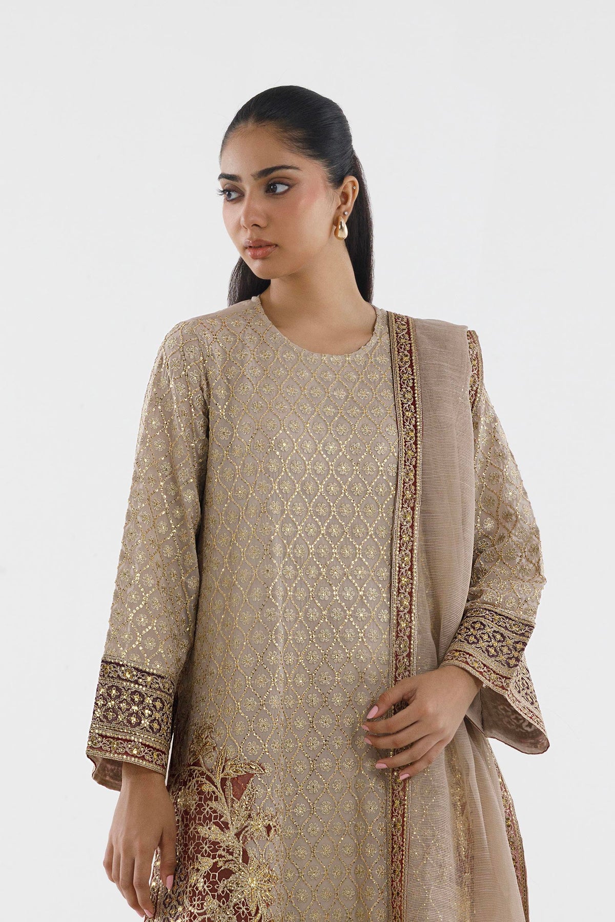 Stitched Embroidered Georgette Suit