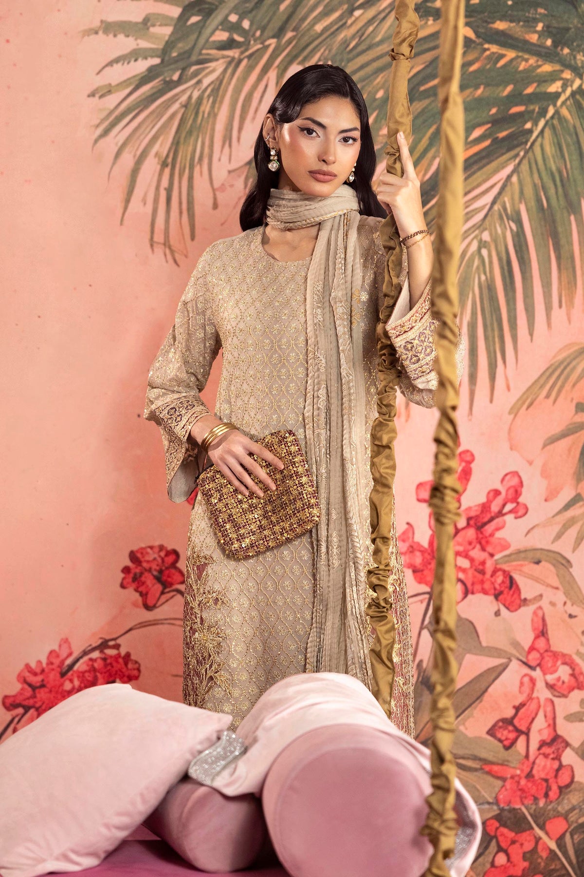 Stitched Embroidered Georgette Suit