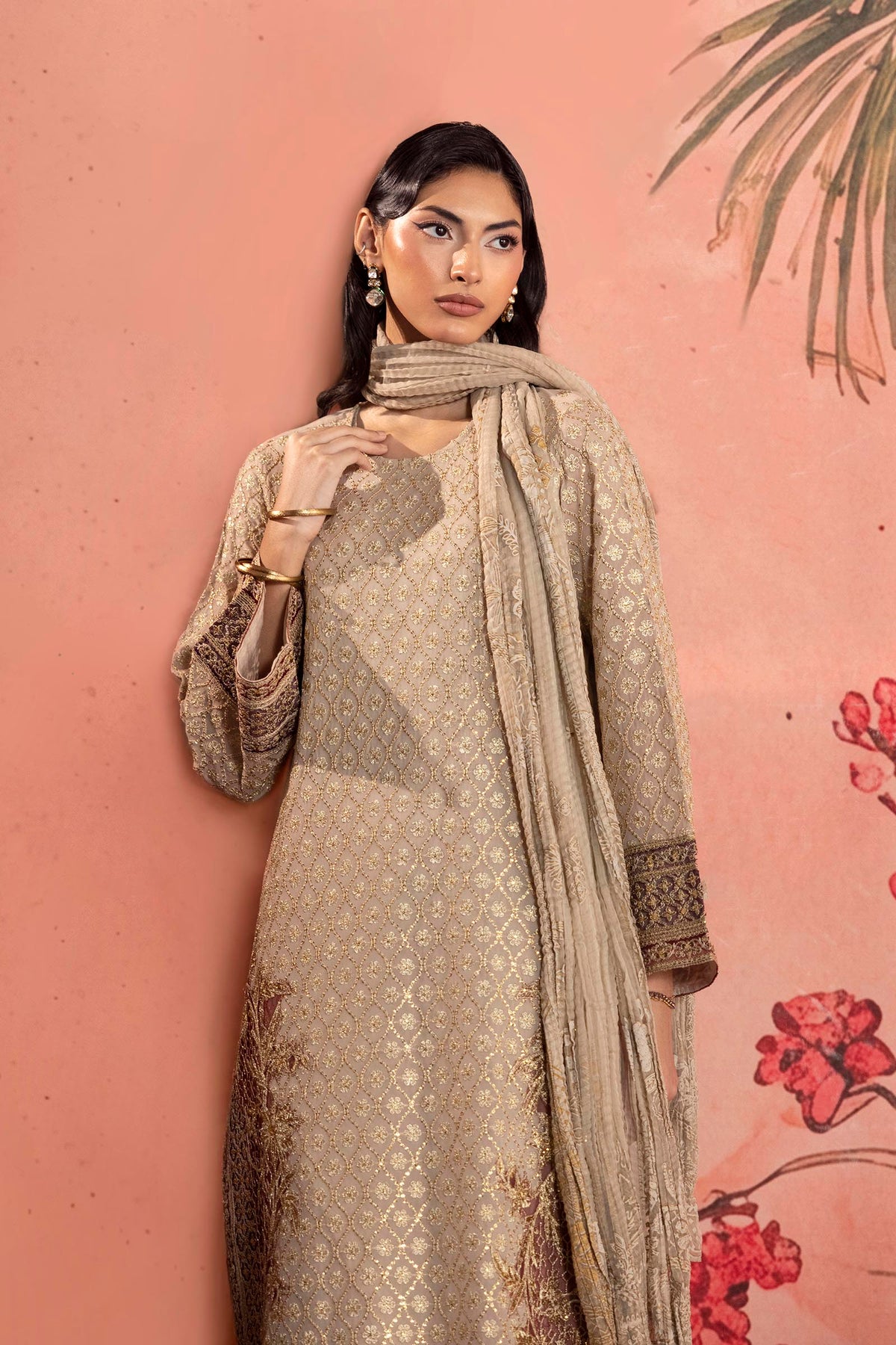 Stitched Embroidered Georgette Suit