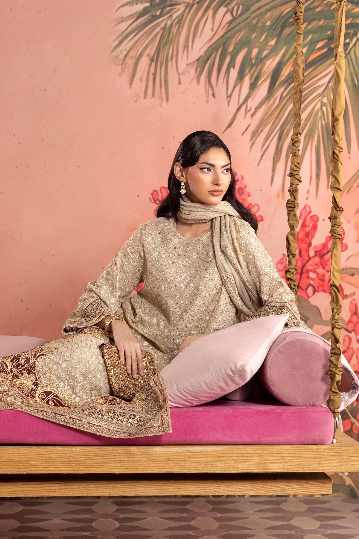 Stitched Embroidered Georgette Suit