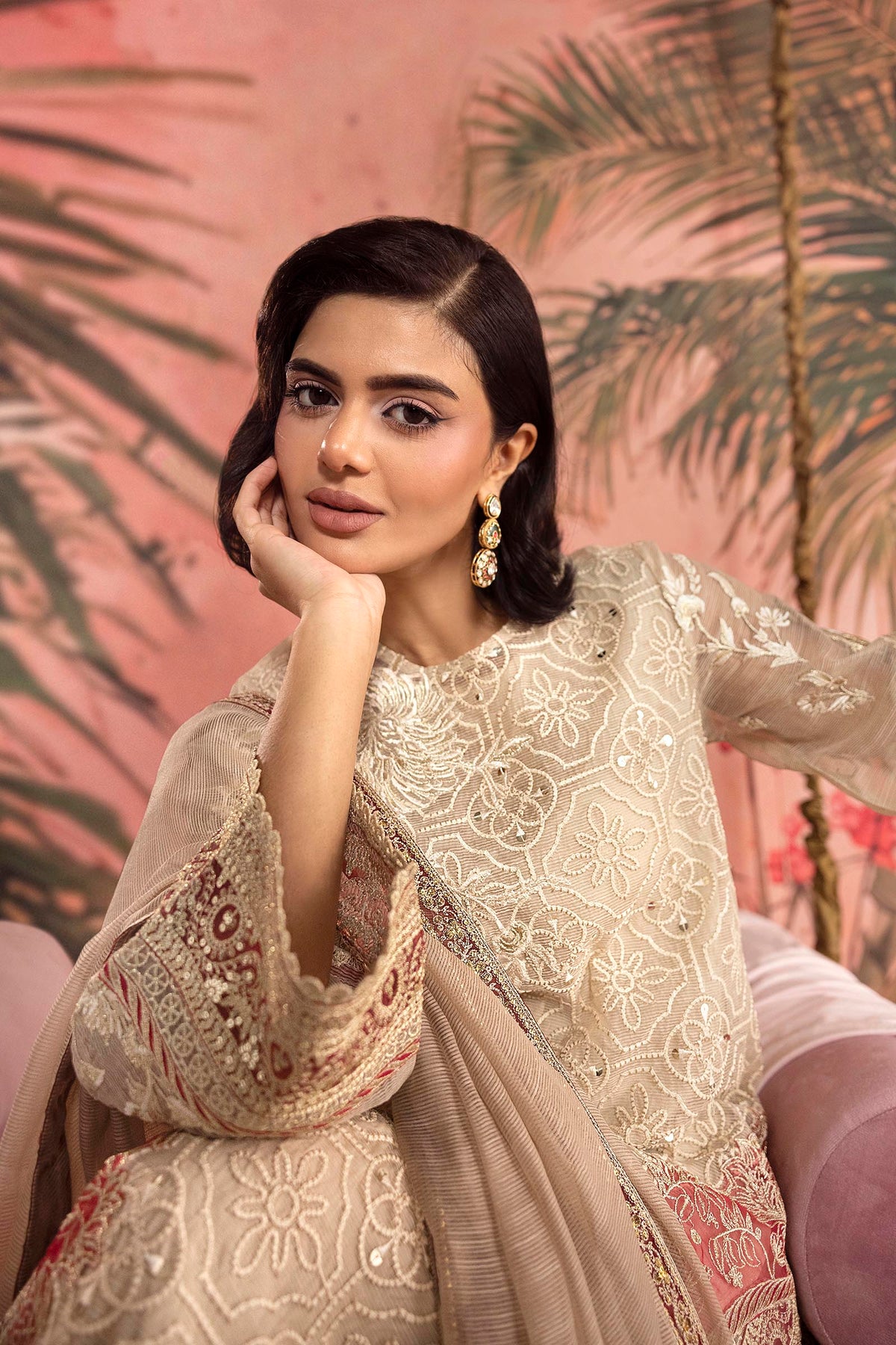 Stitched Embroidered Slub Suit