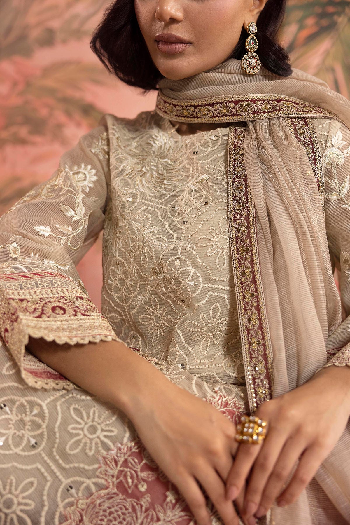 Stitched Embroidered Slub Suit