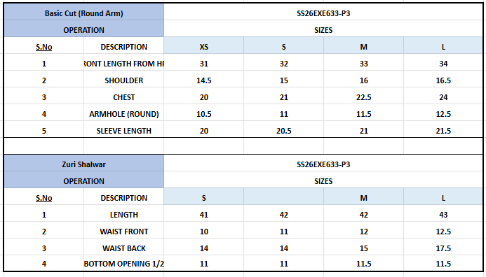 Size Chart