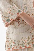 Stitched Embroidered Raw Silk Suit