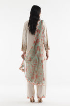 Stitched Embroidered Raw Silk Suit