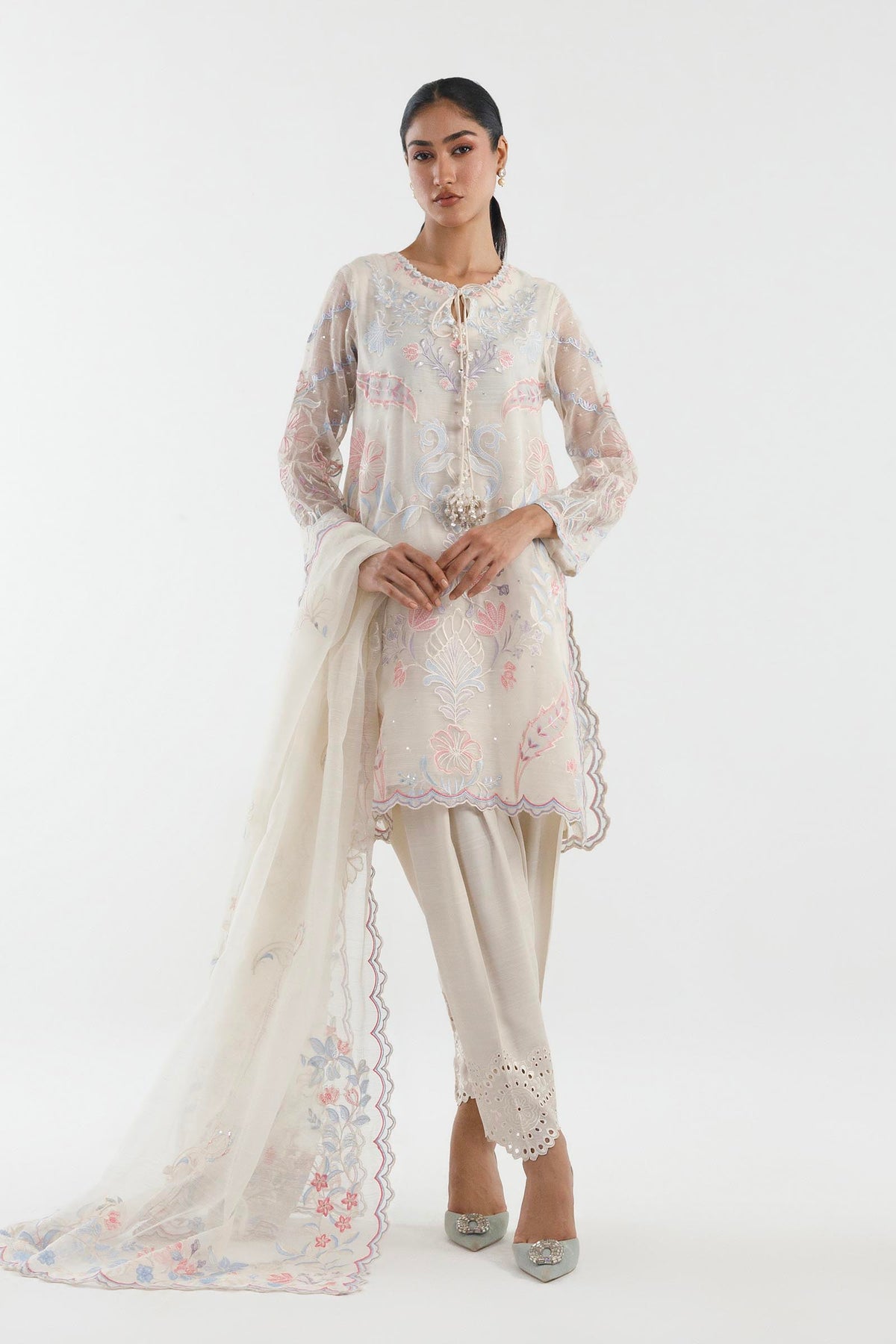 Stitched Embroidered Slub Suit