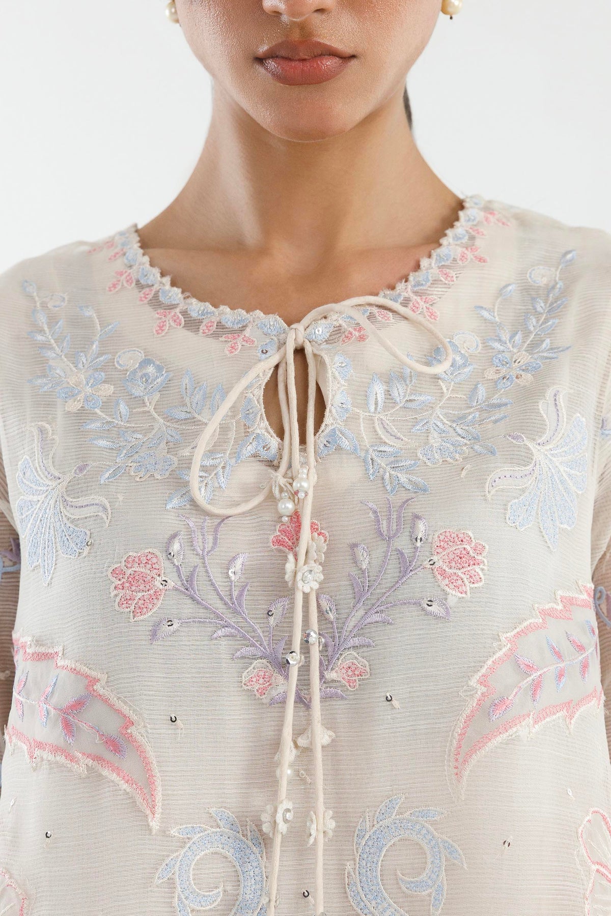 Stitched Embroidered Slub Suit