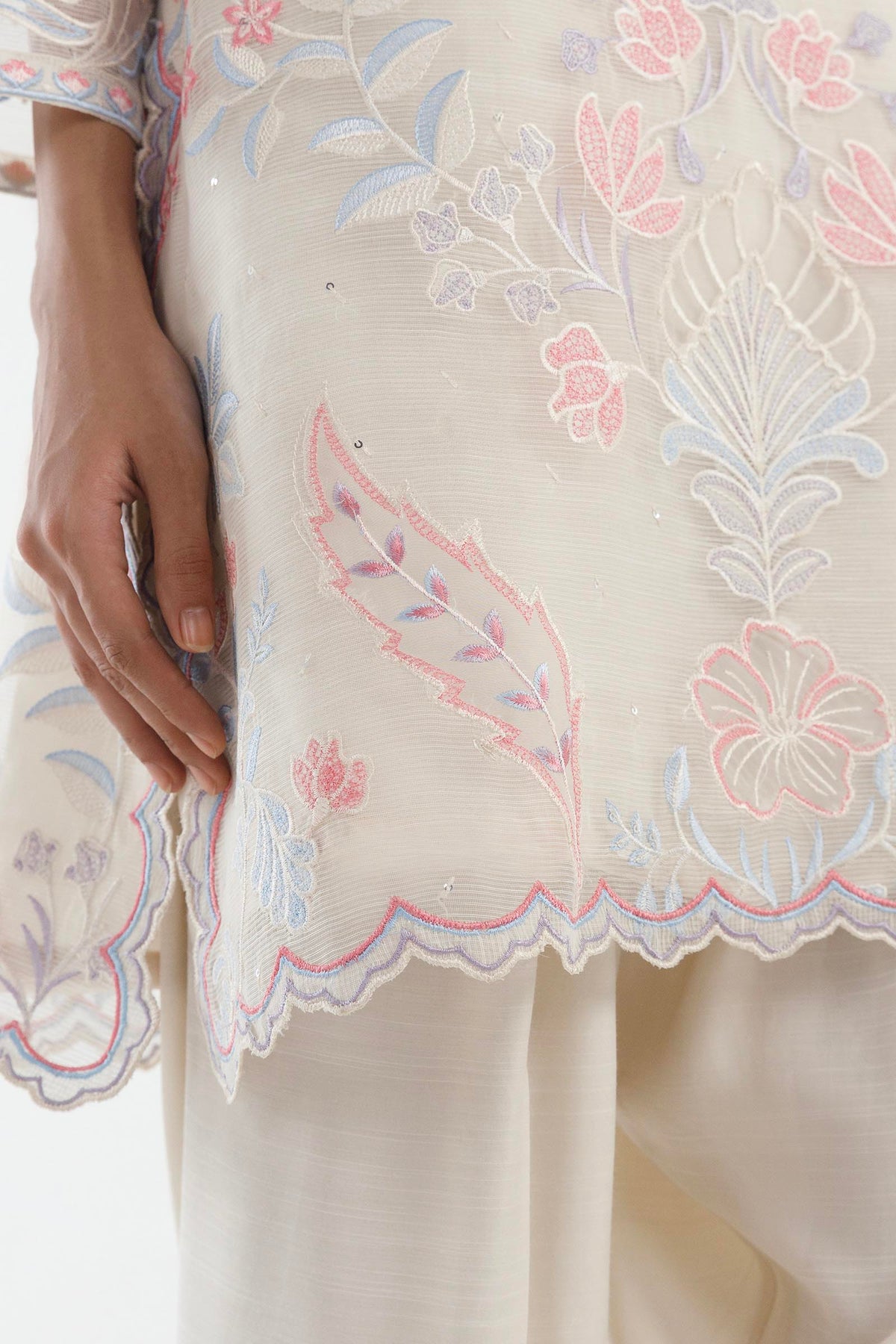 Stitched Embroidered Slub Suit