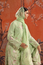 Stitched Embroidered Raw Silk Suit