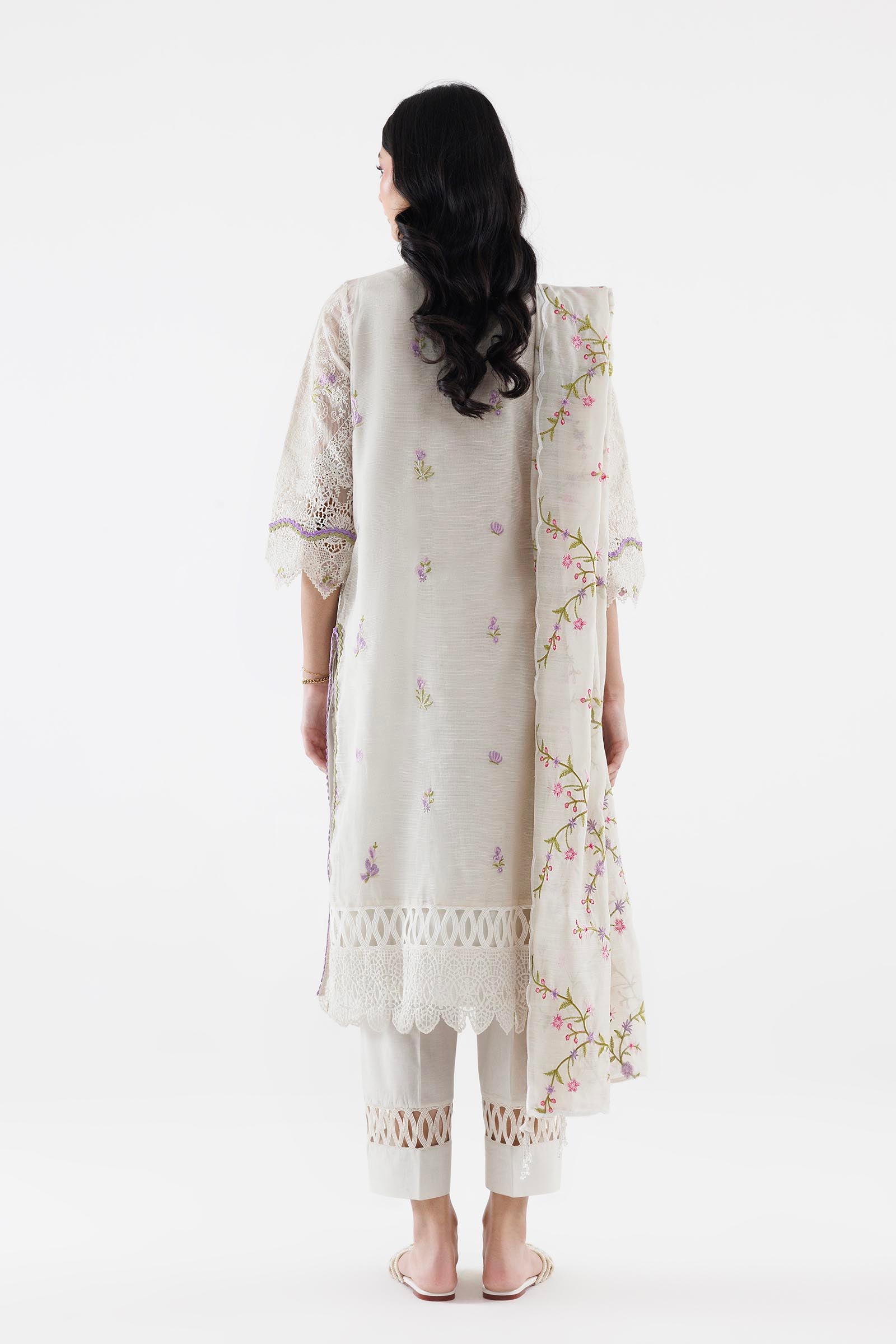 Stitched Printed Woven Net Suit