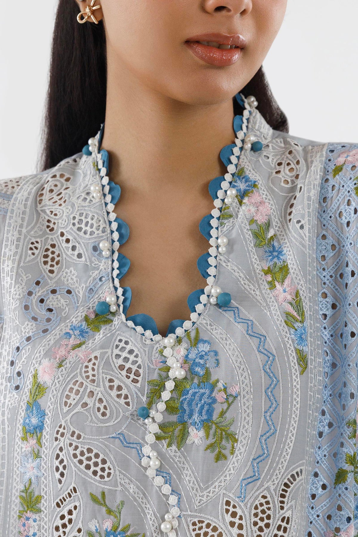 Stitched Embroidered Lawn Suit