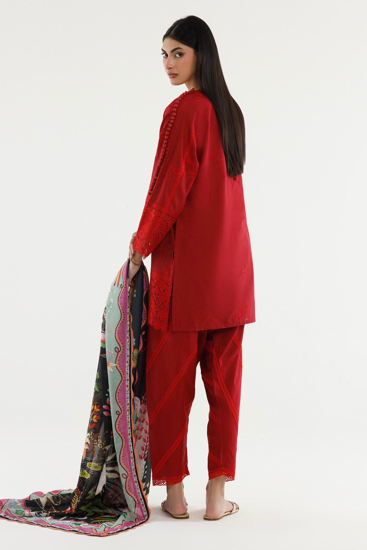 Stitched Embroidered Lawn Suit