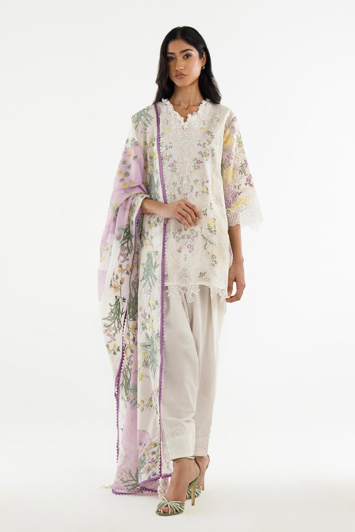 Stitched Embroidered Lawn Suit