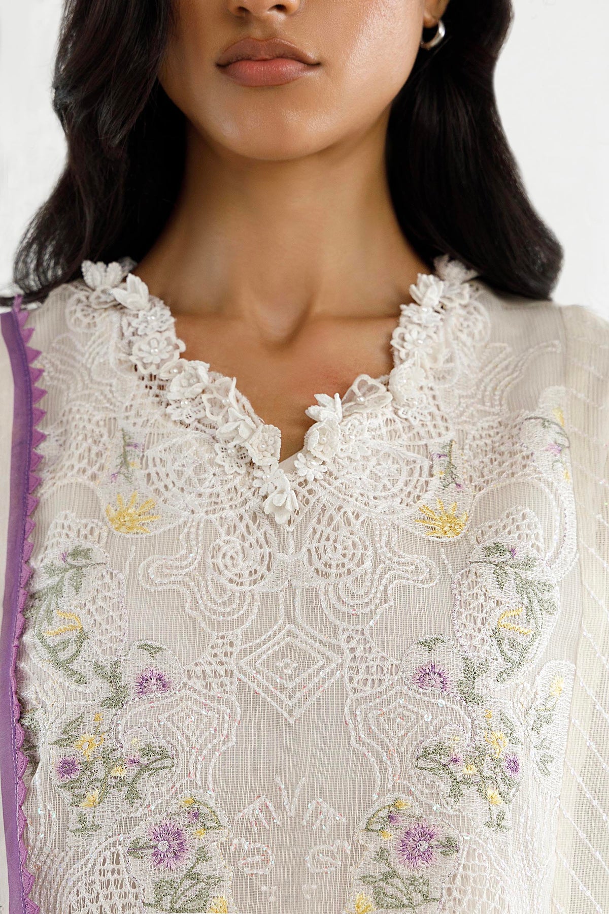 Stitched Embroidered Lawn Suit