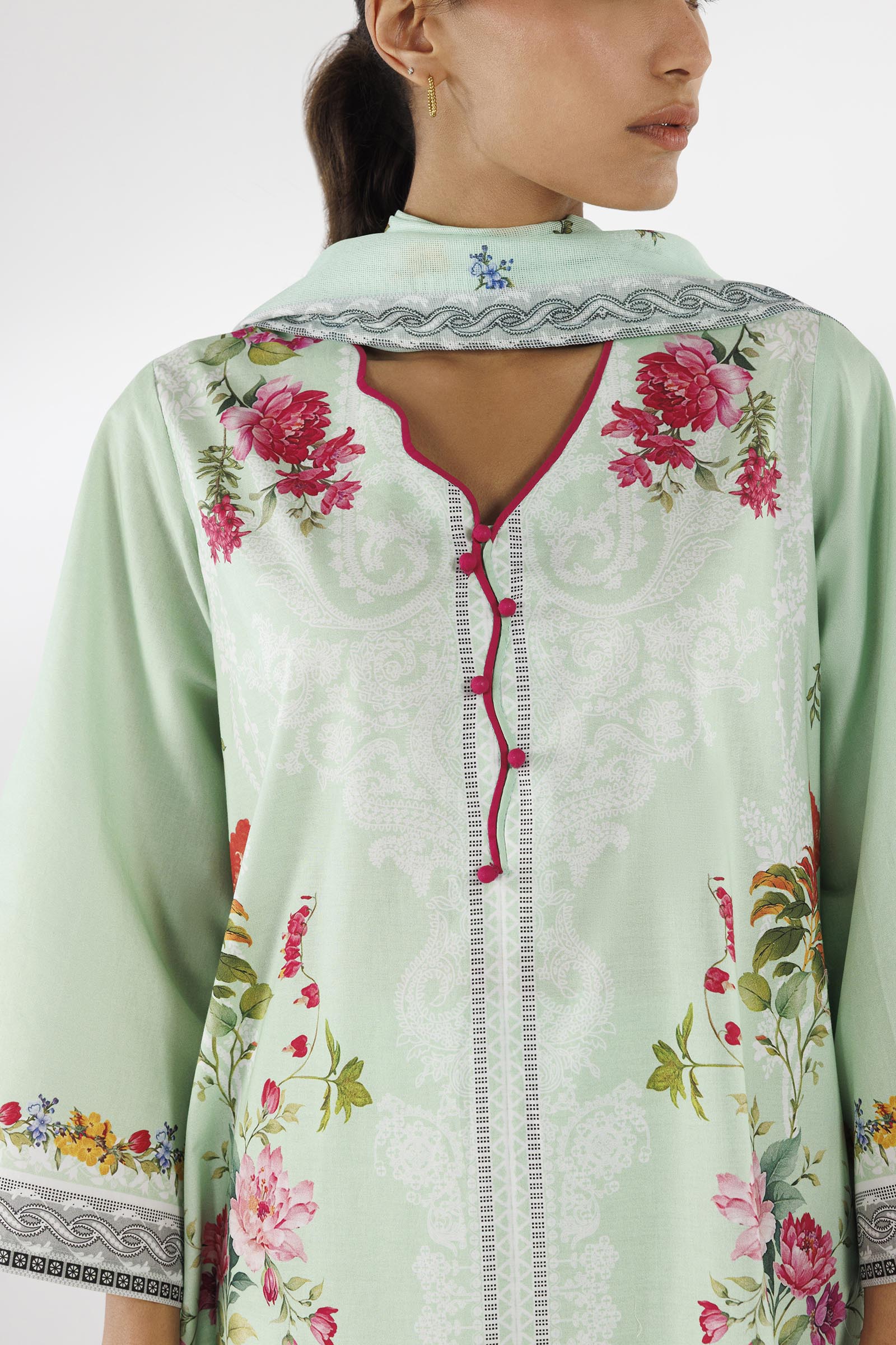 Stitched Printed Lawn Suit Secondary image