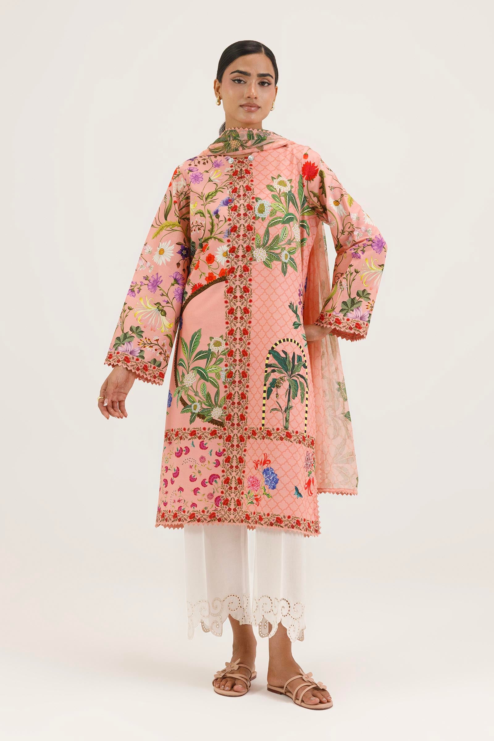 Stitched Printed Lawn Shirt+ Dupatta Main image