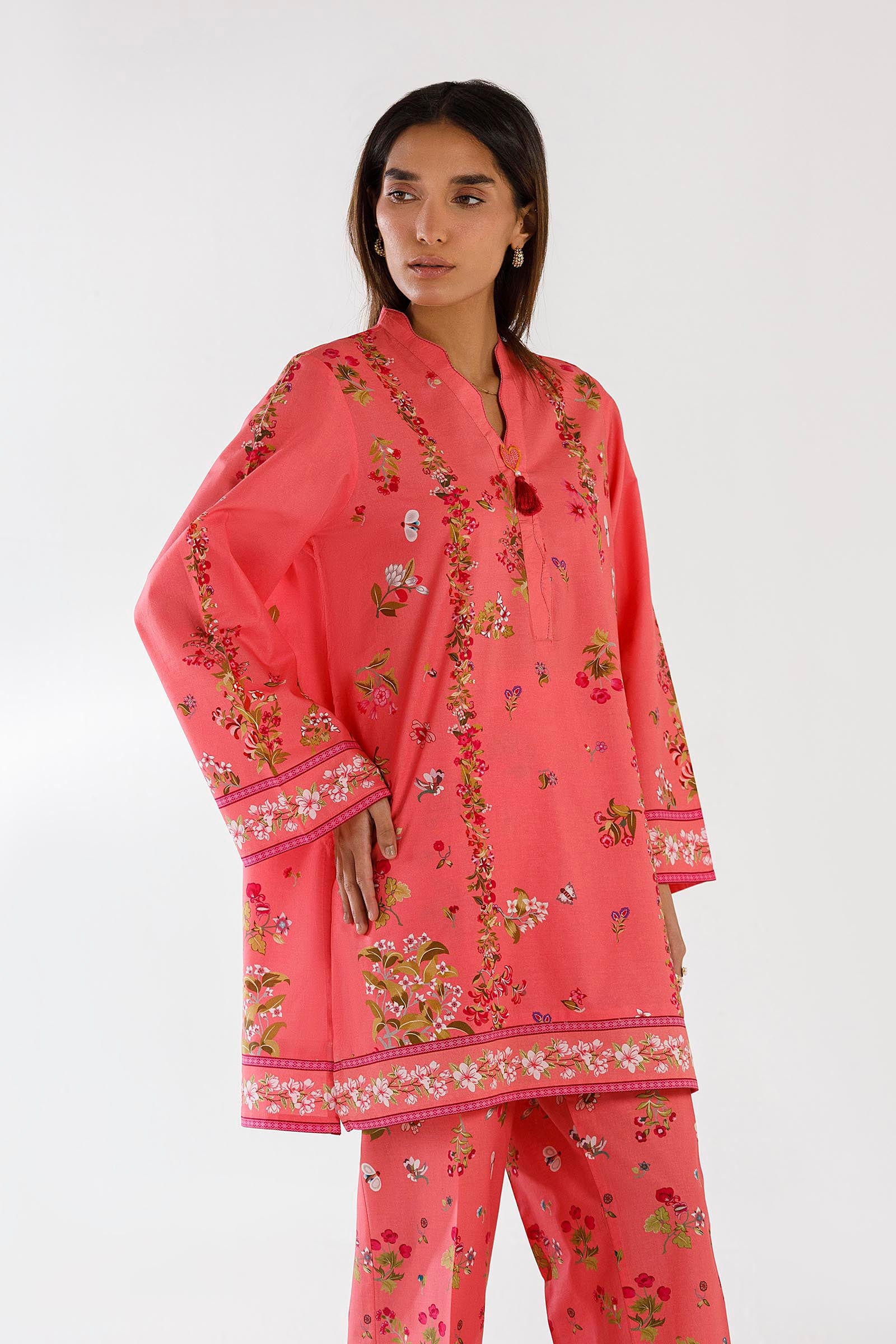 Stitched Printed Lawn Shirt+ Culotte Secondary image