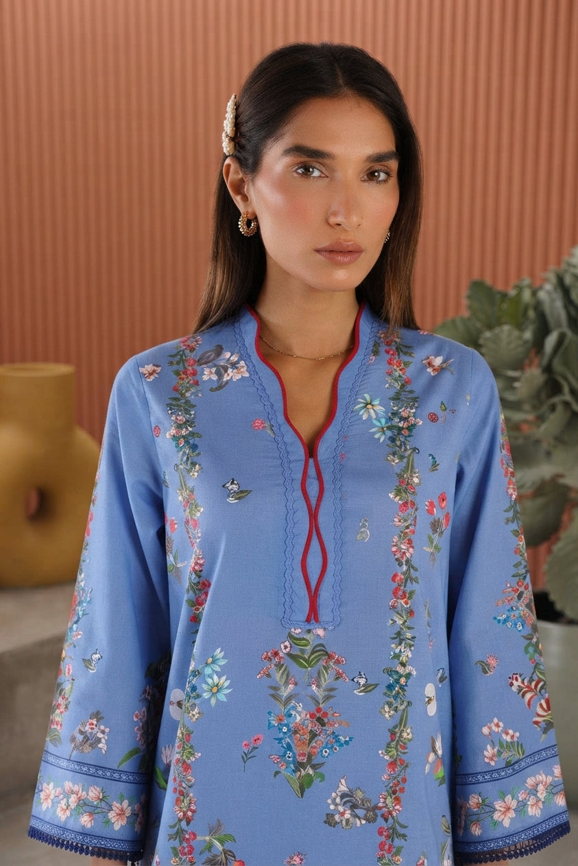 Stitched Printed Lawn Shirt+ Culotte