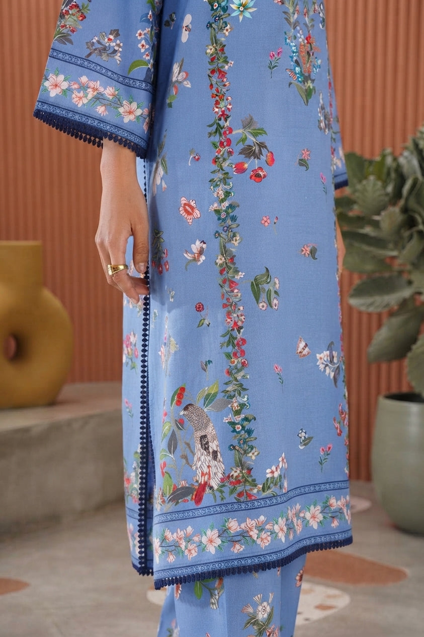Stitched Printed Lawn Shirt+ Culotte