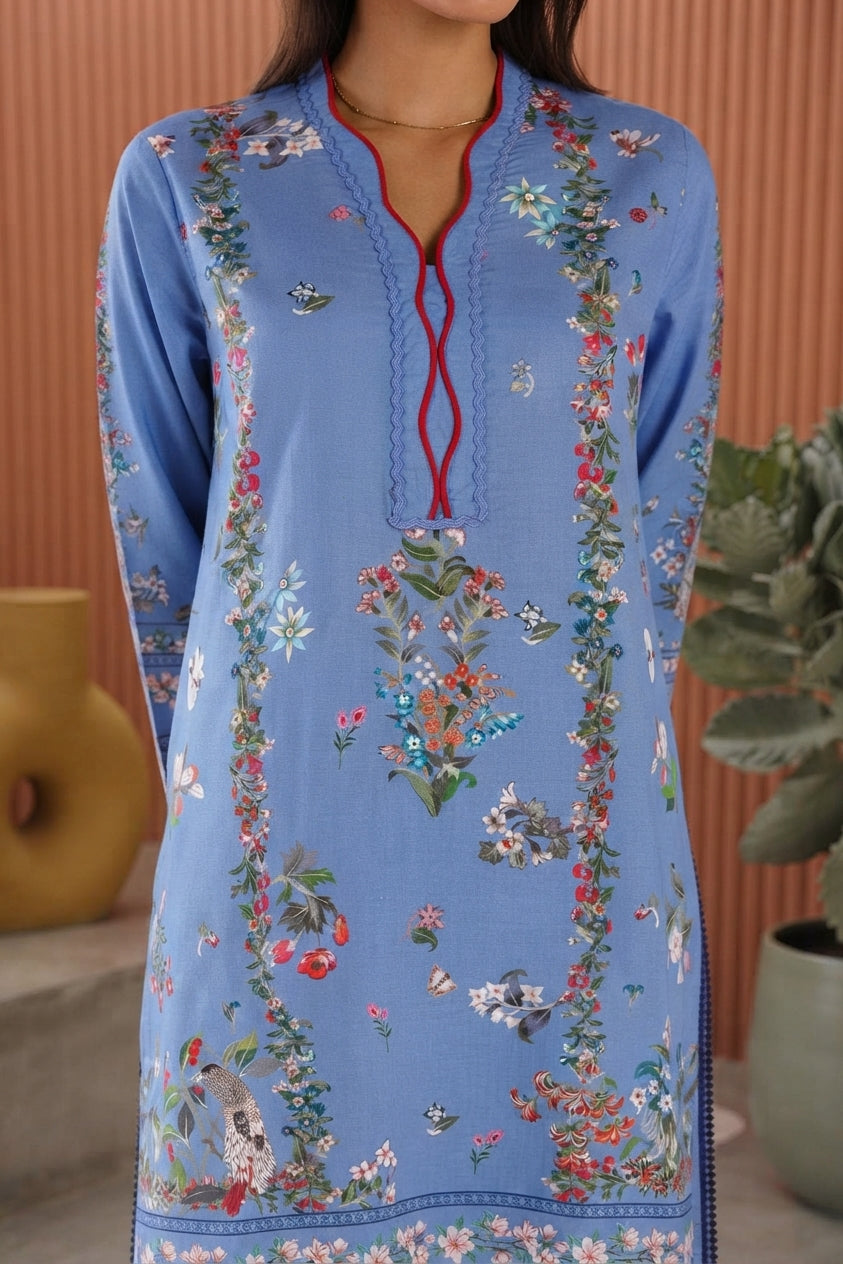 Stitched Printed Lawn Shirt+ Culotte