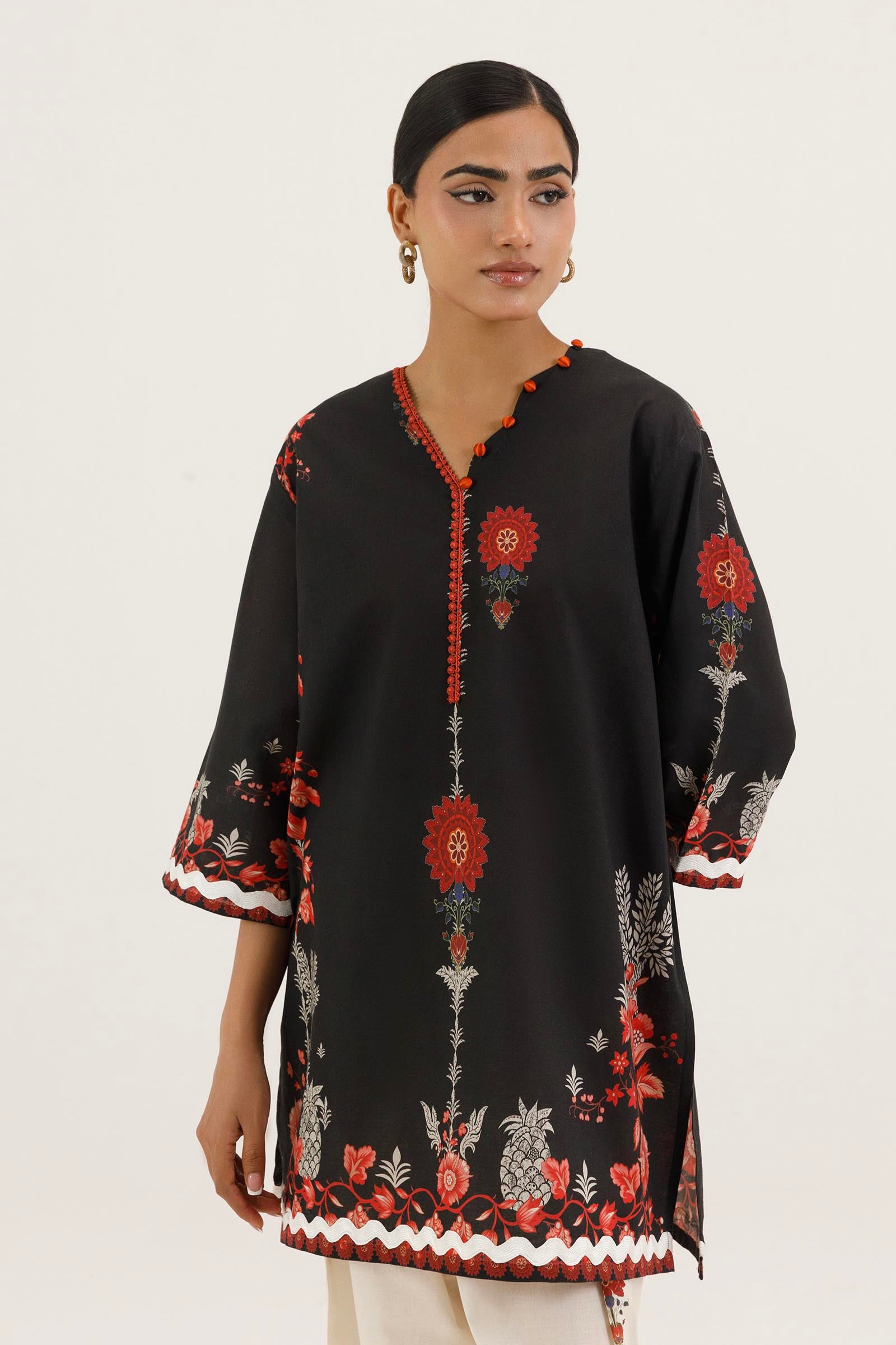 Stitched Printed Lawn Shirt+ Bottom Secondary image