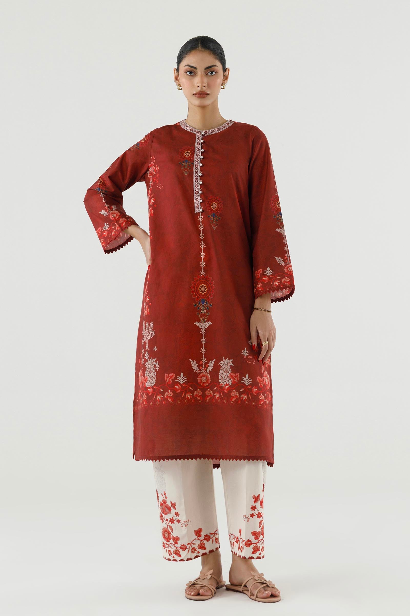 Stitched Printed Lawn Shirt+ Bottom Main image