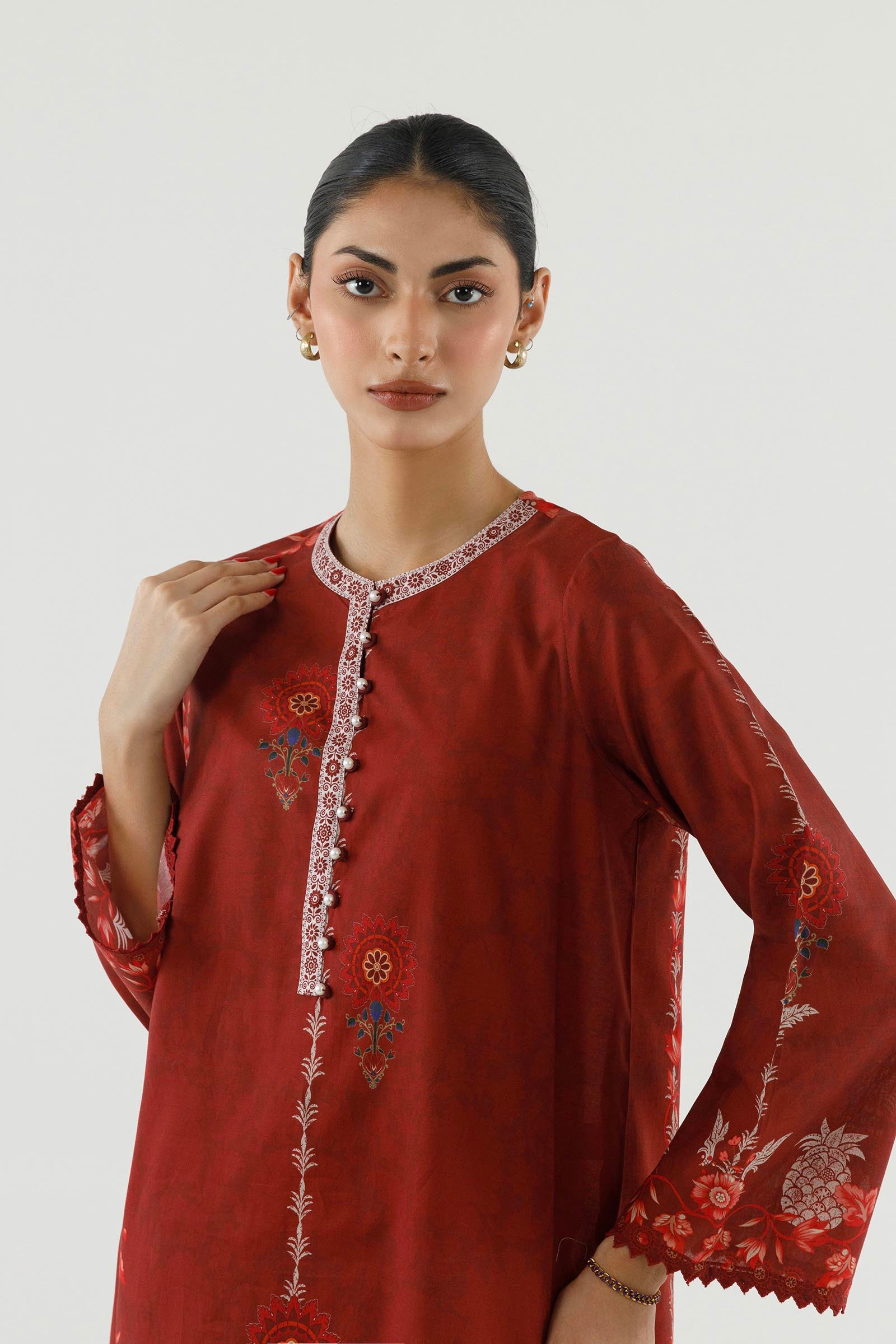 Stitched Printed Lawn Shirt+ Bottom Secondary image