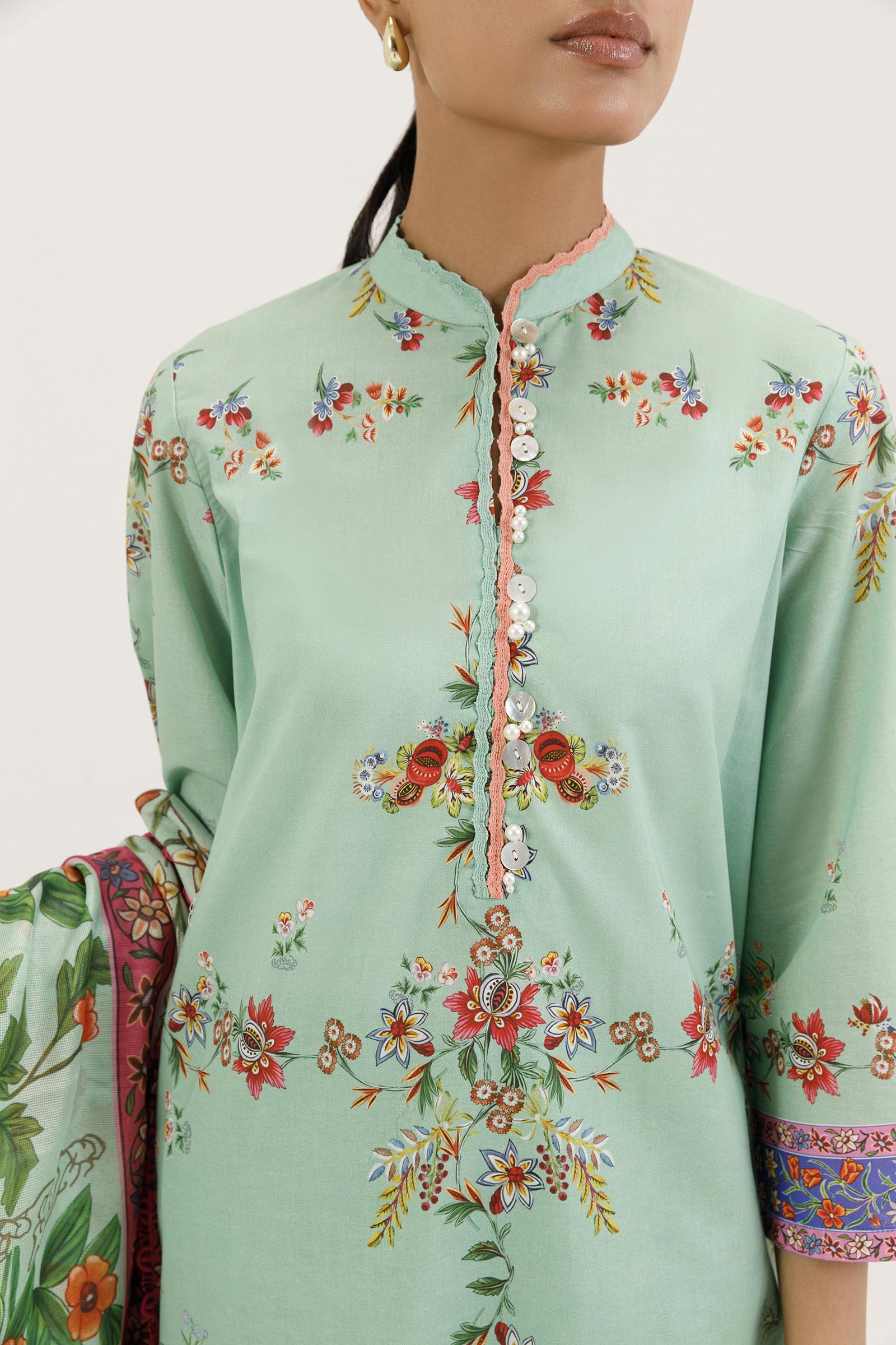 Stitched Printed Lawn Suit Secondary image