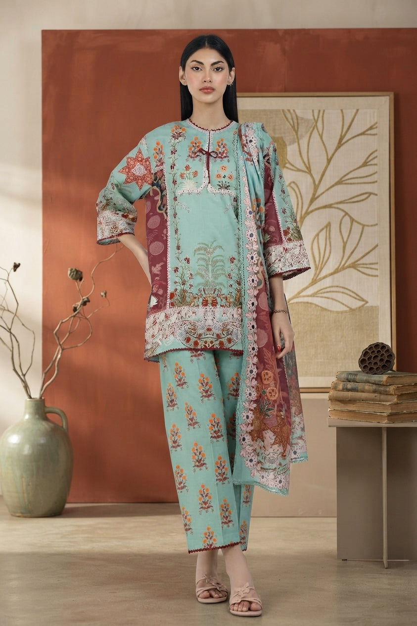 Stitched Printed Lawn Suit Main image