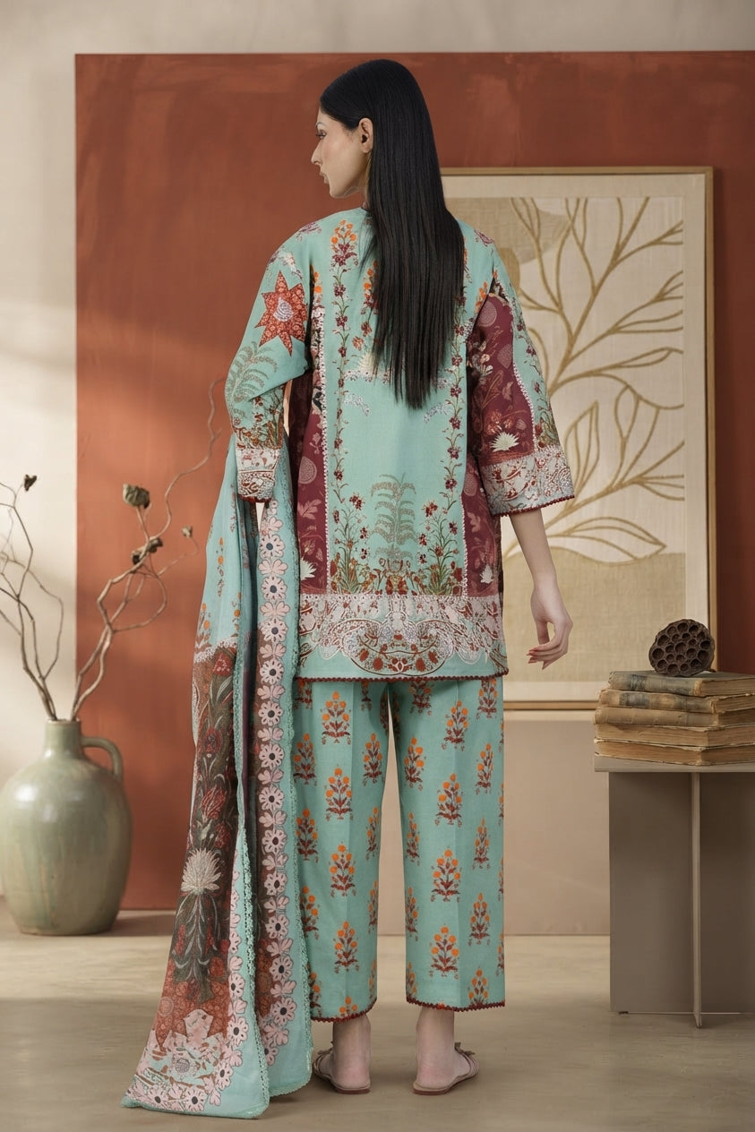 Stitched Printed Lawn Suit Secondary image