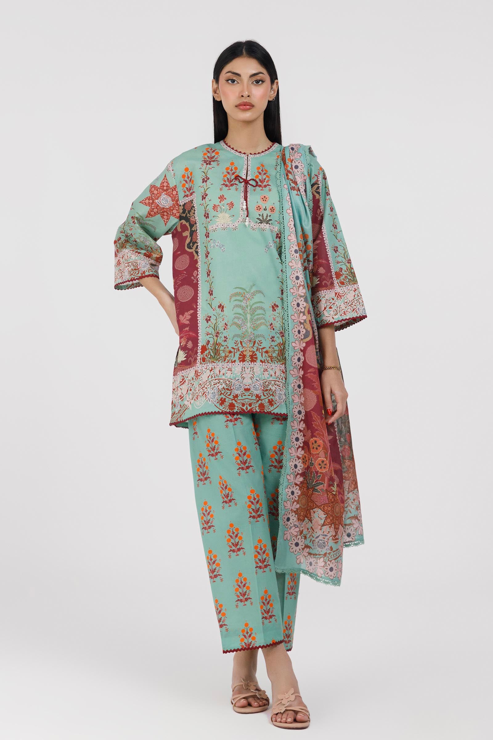 Stitched Printed Lawn Suit Main image