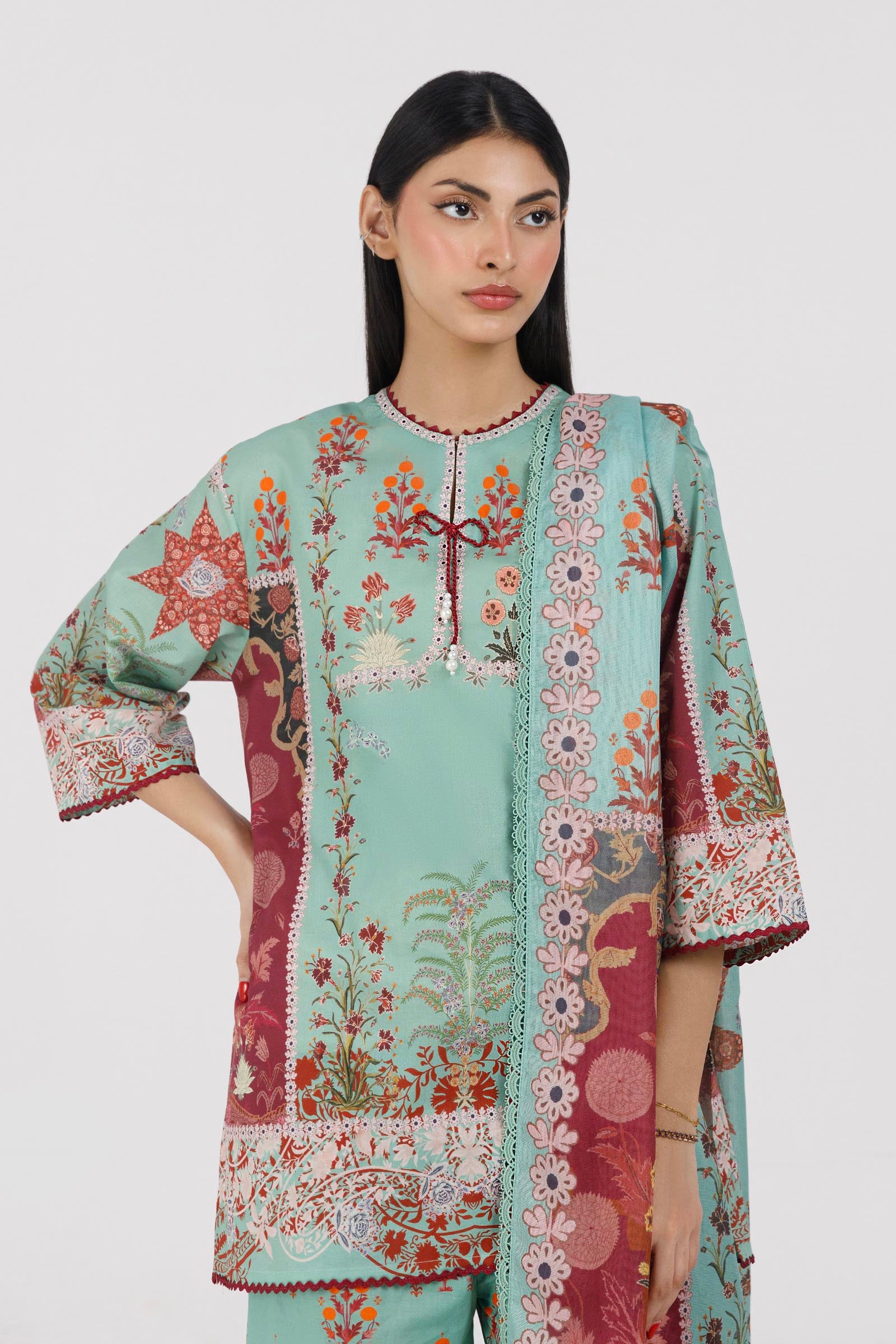 Stitched Printed Lawn Suit Secondary image