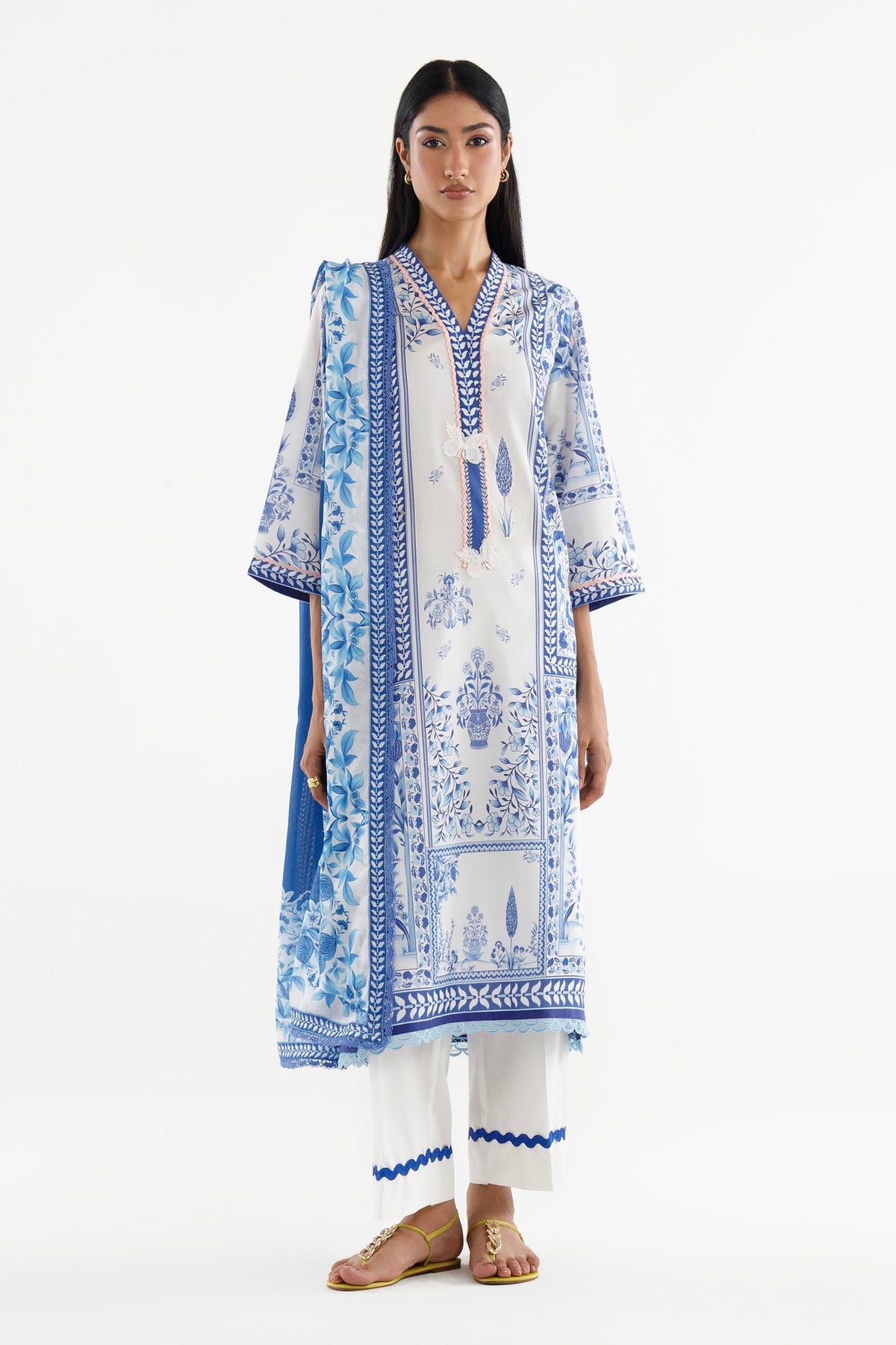 Stitched Printed Lawn Shirt+ Culotte