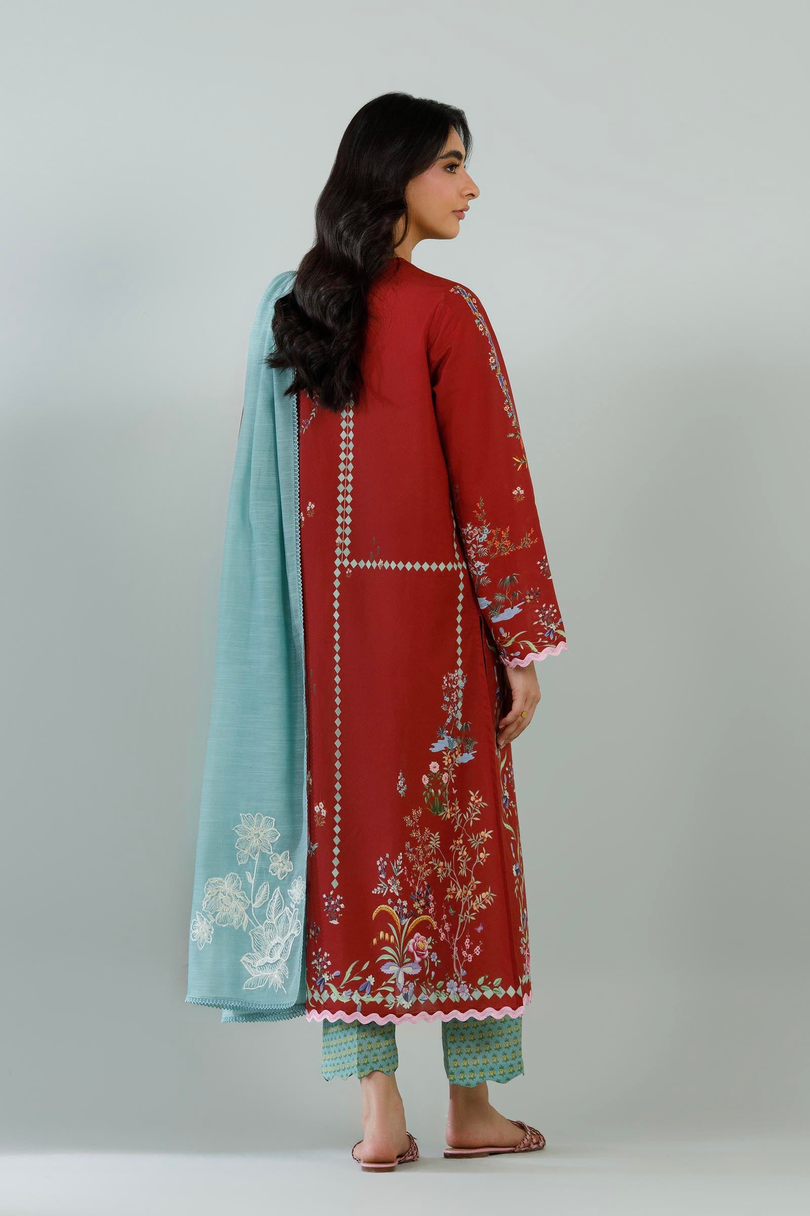 Stitched Printed Lawn Suit Secondary image