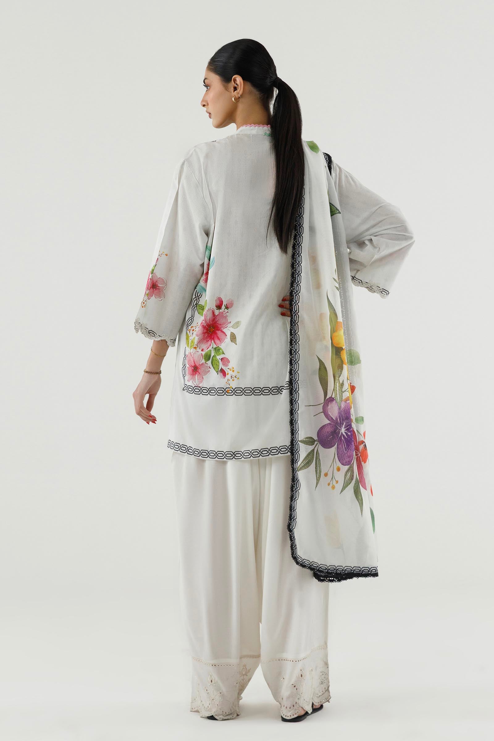 Stitched Printed Cambric Shirt+ Dupatta
