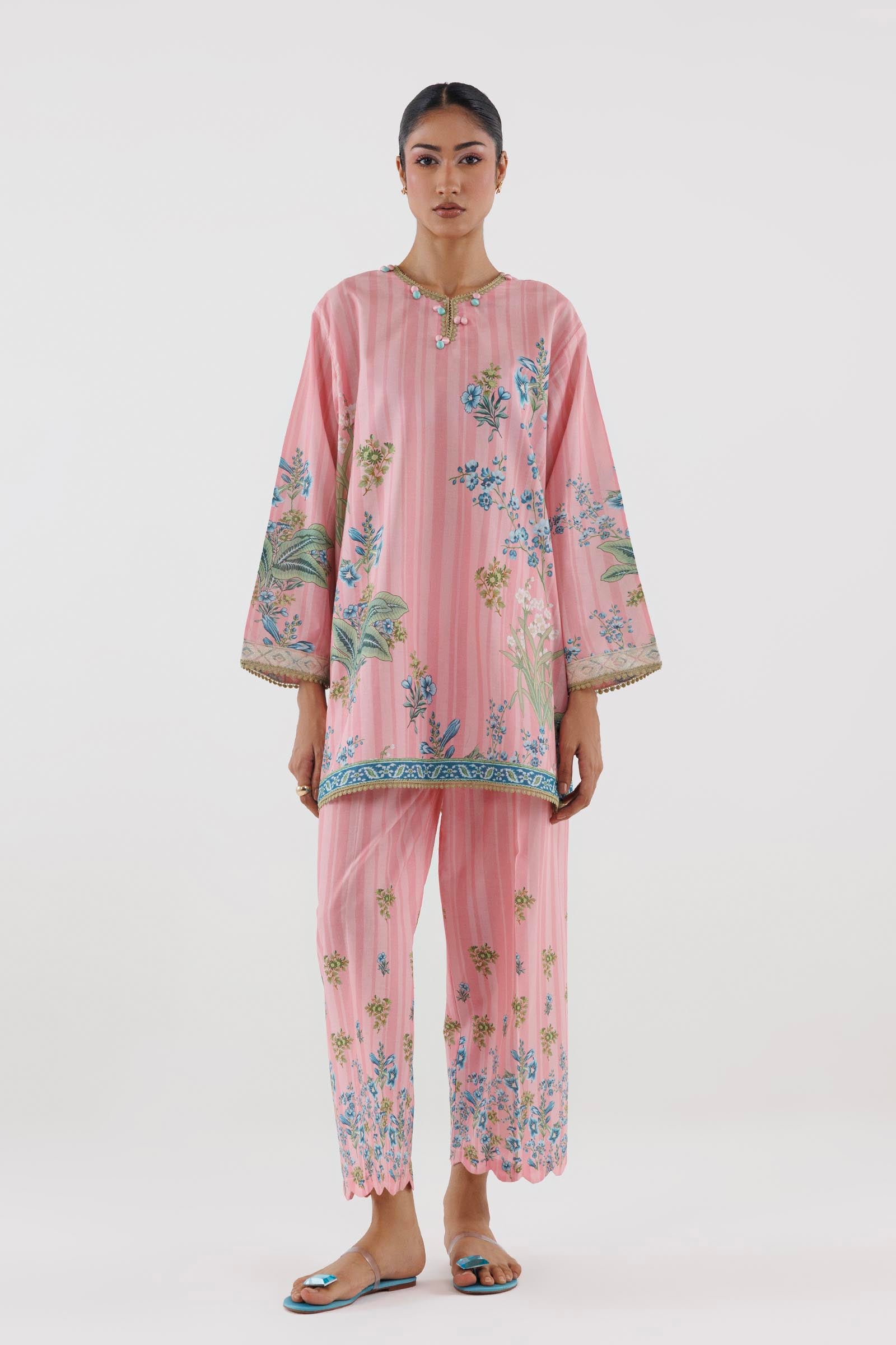 Stitched Printed Lawn Shirt+ Culotte