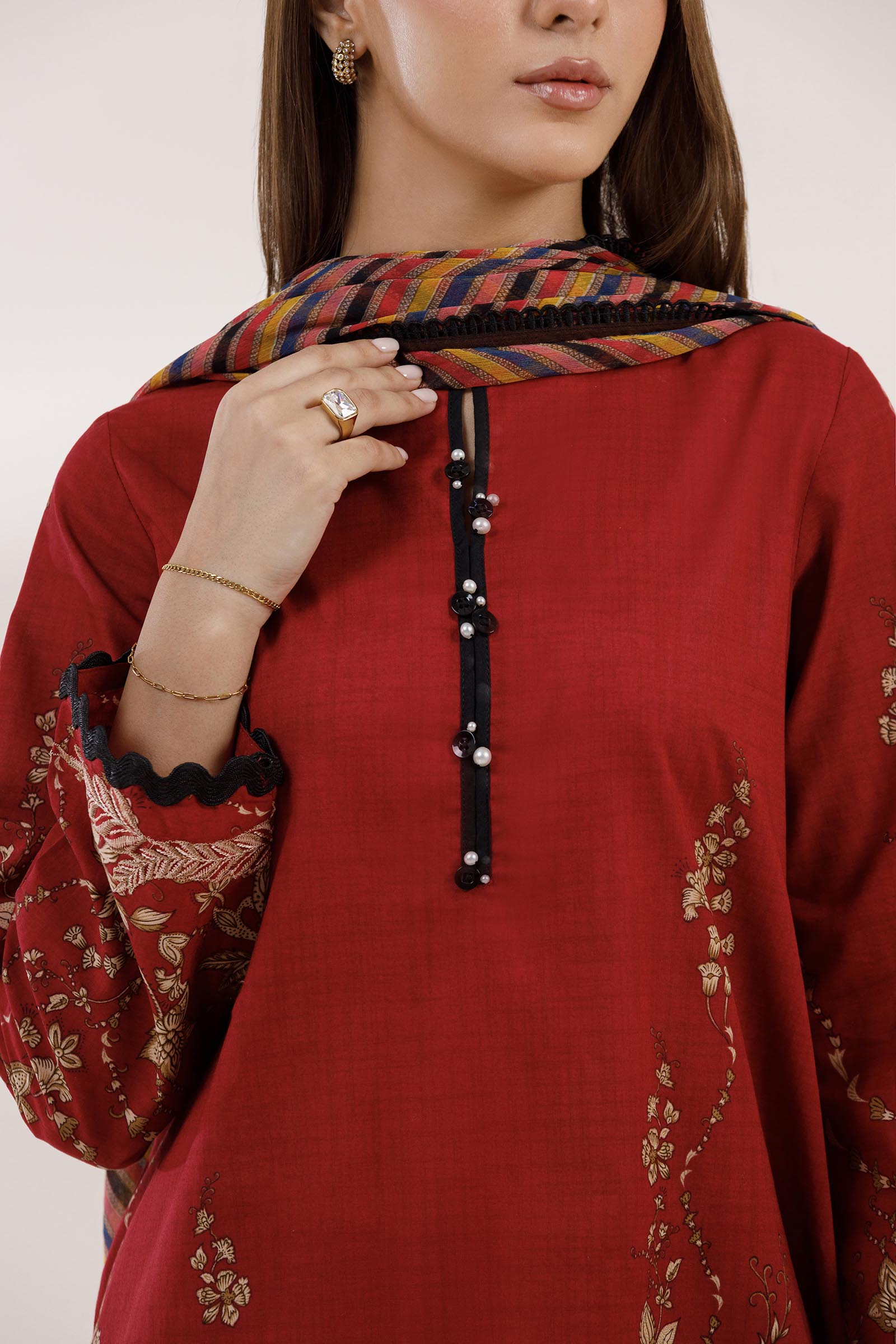 Stitched Printed Lawn Suit Secondary image